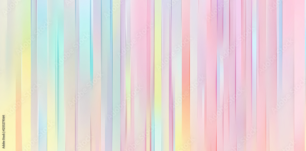 Fototapete colorful pastel rainbow holographic background with vertical lines. abstract digital glitch texture 