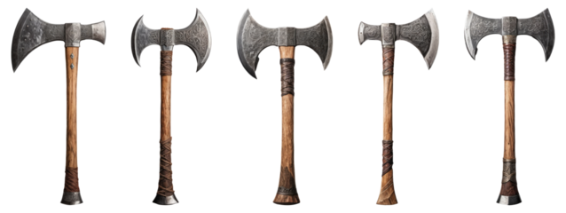 Medieval axe PNG set