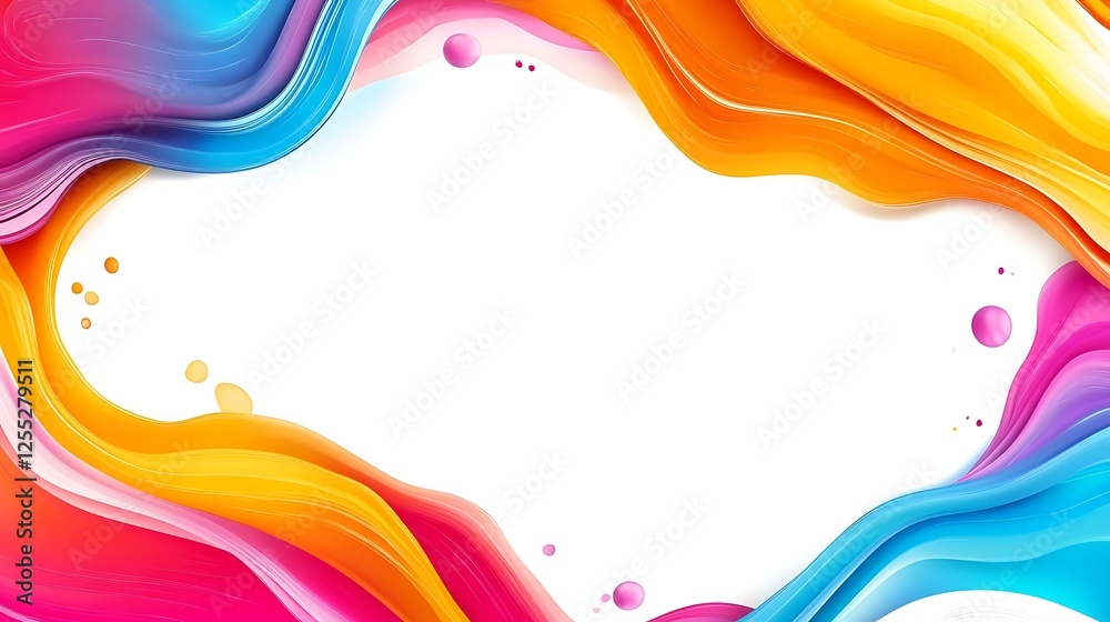 Poster Abstract colorful fluid frame design for background