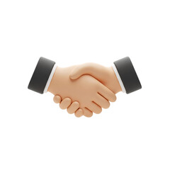 3d handshake icon isolated on white background