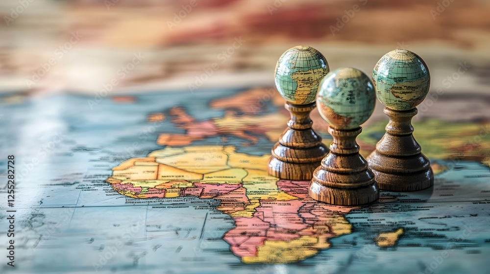 Poster a detailed world map showcasing the global interconnectedness of countries continents and regions hi