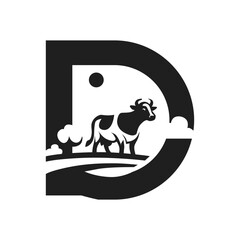 Cattle Farm Logo - Letter D