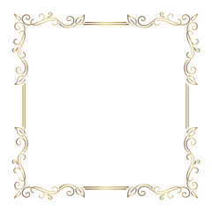 border-ornament-set-gold-vintage-decoration