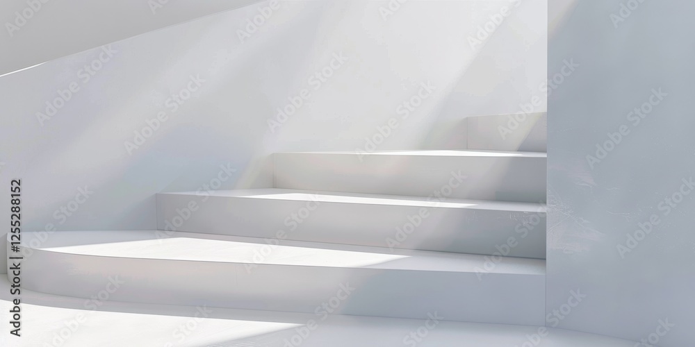 Poster A minimalistic aesthetic featuring a stark white backdrop, Abstract minimalistic design with geometric patterns, Contemporary minimalist style