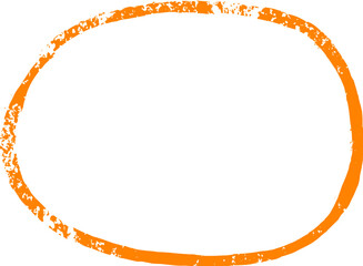 Orange hand-drawn oval textured frame