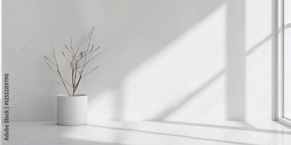 Poster A minimalistic aesthetic featuring a stark white backdrop, Abstract minimalistic design with minimalist art elements, Contemporary minimalist style
