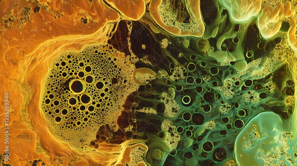 Aufkleber Captivating abstract fluid art with vibrant organic patterns dynamic shapes and mesmerizing visual elements  This digital artwork showcases a contemporary and experimental design with a unique