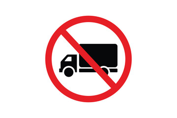 No Truck Parking Sign for Roadside Regulations, truck parking forbidden, no truck parking, truck restriction sign, no heavy vehicle sign