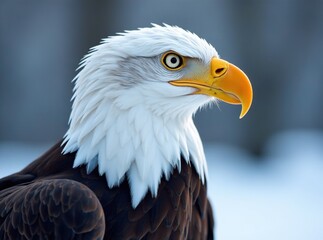 Obraz premium Majestic White-Tailed Eagle Winter Portrait - Sharp Focus