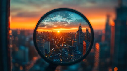 Landscape reflection from camera lens