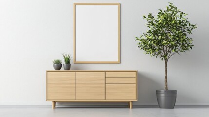 Minimalist Light Wood Console Table Interior Design