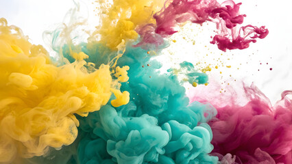 Obraz premium Vibrant color explosion art studio photography abstract close-up creative expression