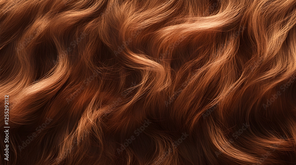 Aufkleber captivating cascade of warm fiery auburn curls flowing in soft dreamy focus the intricate luxurious 