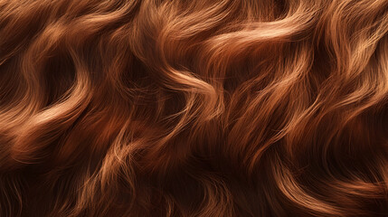 Captivating cascade of warm fiery auburn curls flowing in soft dreamy focus  The intricate luxurious texture and rich vibrant hue create a visually striking and alluring abstract pattern