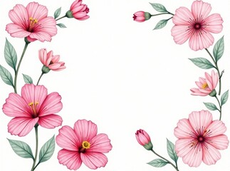 Naklejka premium Pastel Flower Doodles Bohemian Backdrop - AI Art