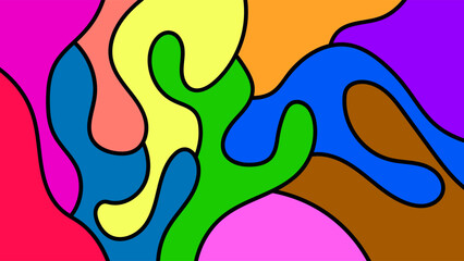 ABSTRACT BACKGROUND HAND DRAWN ORGANIC SHAPES COLORFUL FLAT DESIGN VECTOR TEMPLATE GOOD FOR MODERN BUSINESS PRESENTATION, POSTER, COVER DESIGN 