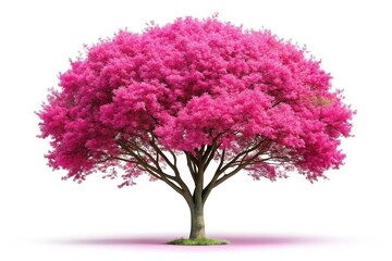 Fototapeta premium Pink Tree Isolated on White Background