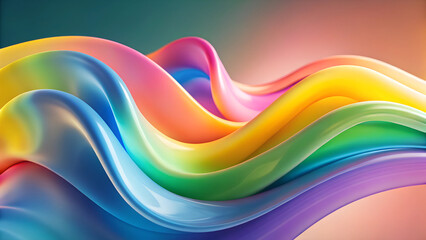 Watercolor rainbow background in soft pastel colors, flowing seamlessly, representing diversity and inclusivity in celebrating World Down Syndrome Day with copy space
