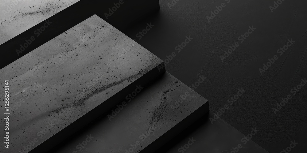 Poster a minimalistic aesthetic with a pure black background, minimalist patterns and shapes arranged in a 