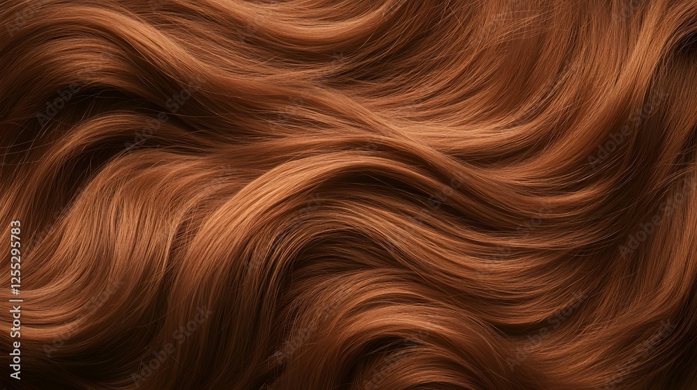 Aufkleber captivating image showcasing the flowing wavy patterns and rich vibrant color of luxurious auburn ha