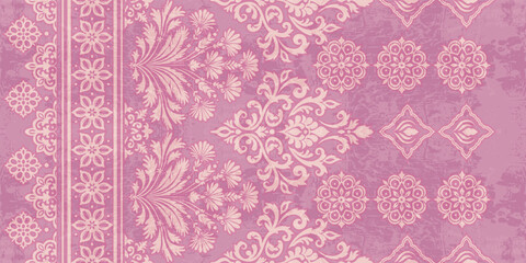 Ethnic  Motifs Ikat floral paisley embroidery floral. ikat Saree Sarong oriental pattern traditional.Ikat embroidery style abstract embroidery design for texture,fabric,clothing,wrapping,decoration © Thitichot