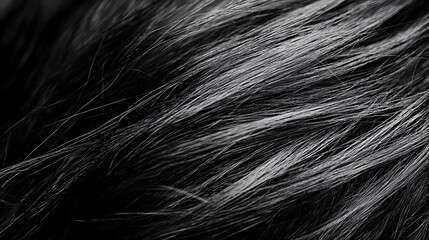 Fototapeta premium Captivating Monochrome Waves of Flowing Hair Texture Abstract Backdrop with Mysterious Moody Ambiance and Fluid Movements