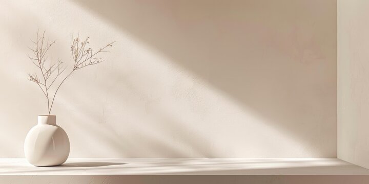 A minimalistic approach with a soft champagne background, Clean shapes and smooth surfaces, Contemporary minimalist style