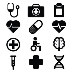 Medical Equipment and Healthcare Icon Pack