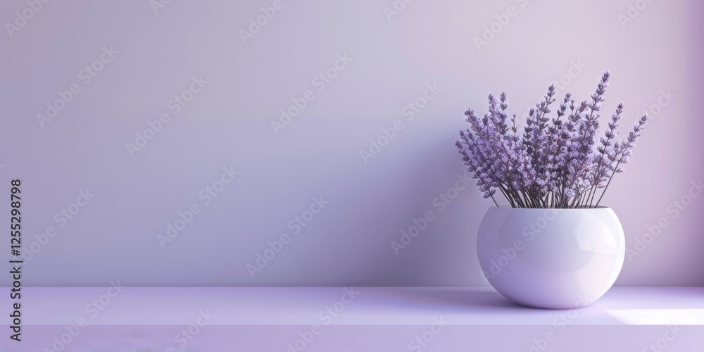Poster a minimalistic approach with a soft lavender background, subtle hues and clean lines, modern minimal