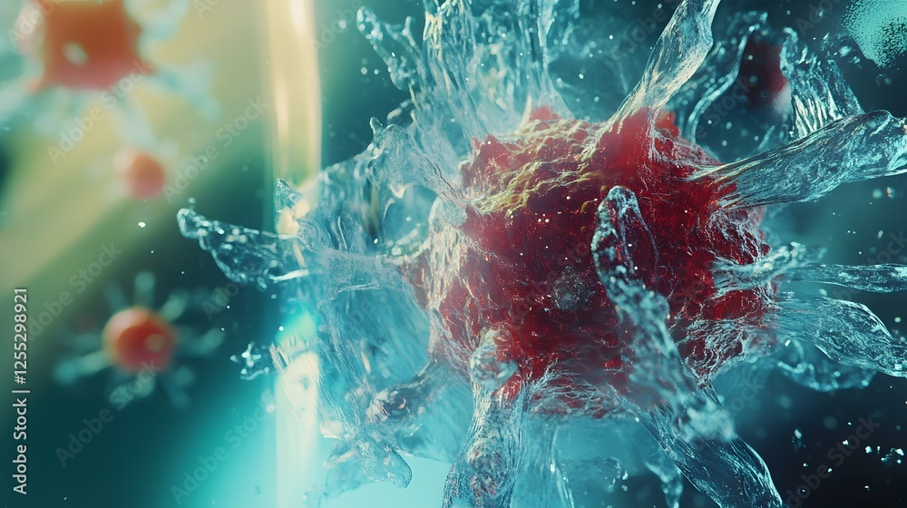 Aufkleber Capturing the Fleeting Moment of a Splashing Red Flower in Dynamic Water Motion Showcasing the Captivating Beauty and Ephemeral Elegance of Nature s Expression