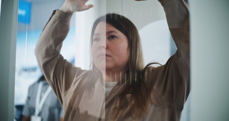 Airport Terminal: Diverse People Passing Through Metal Detector Scanner Gates for Boarding Plane...