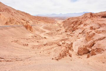 The so-called Valley of the Moon in the Chilean Atacama Desert  west of San Pedro de Atacama