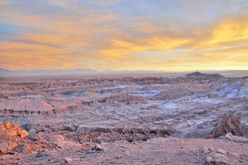 The so-called Valley of the Moon in the Chilean Atacama Desert  west of San Pedro de Atacama
