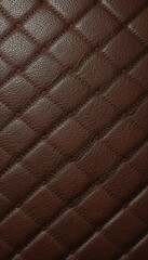 Fototapeta premium Luxurious brown leather upholstery with diamond pattern, elegant design