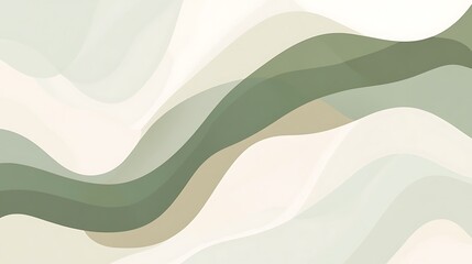 Abstract Green and White Wave Pattern Design