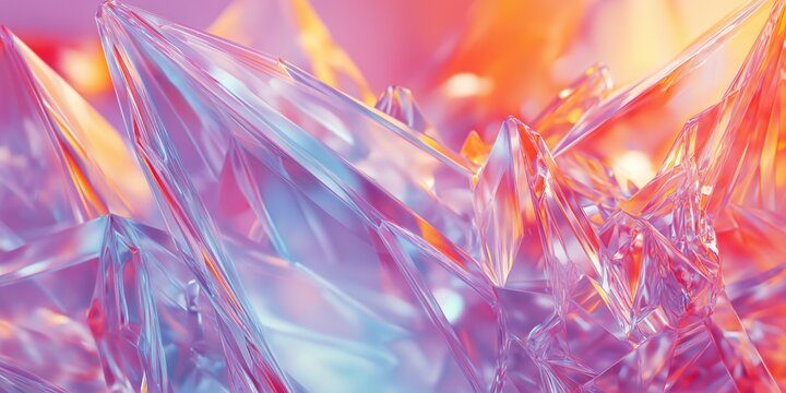 Abstract background featuring intricate molecule structures with icy crystalline surfaces and vibrant cold colors reflecting sharp details