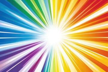 Fototapeta premium Colorful Rays of Light Expanding from a Bright Center in Illustration