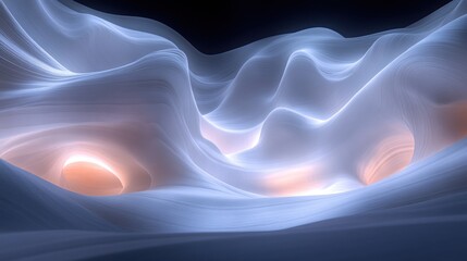 Obraz premium Glowing abstract wavescape, digital art, dark background, website design