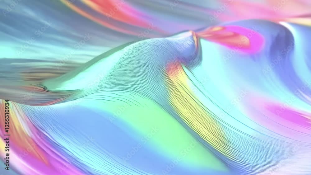 Poster a flowing abstract scene with waves reflecting the colors of sky blue and warm amber creates a sense
