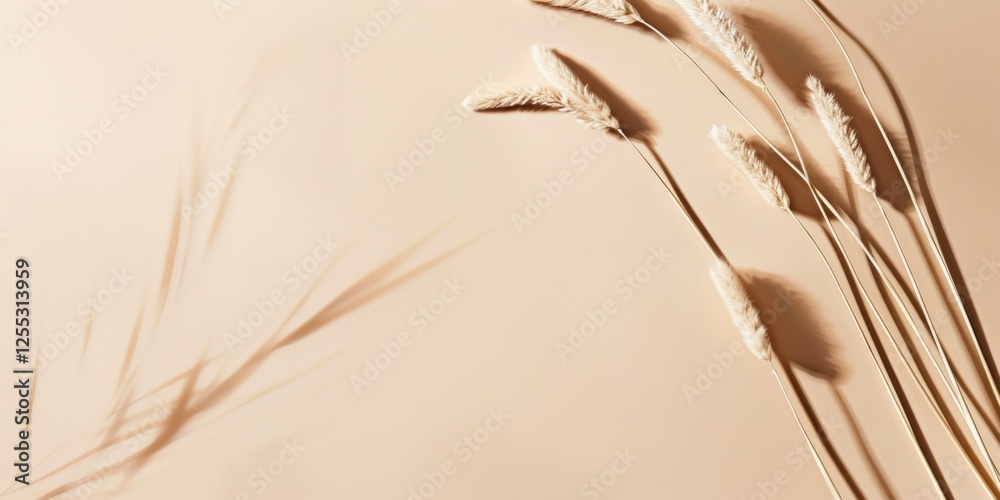 Aufkleber A minimalistic composition with a light almond background, Delicate lines and subtle patterns, Elegant minimalist style