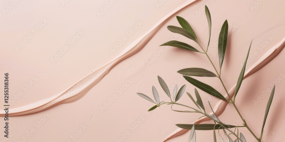 Poster A minimalistic composition with a light peach blush background, Delicate lines and subtle patterns, Elegant minimalist style