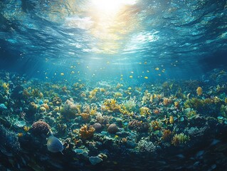 Fototapeta premium Glowing Planet Earth Illuminated by Bioluminescent Marine Life in the Deep Ocean