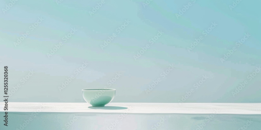 Aufkleber a minimalistic composition with a light sky blue backdrop, subtle patterns and minimalistic elements
