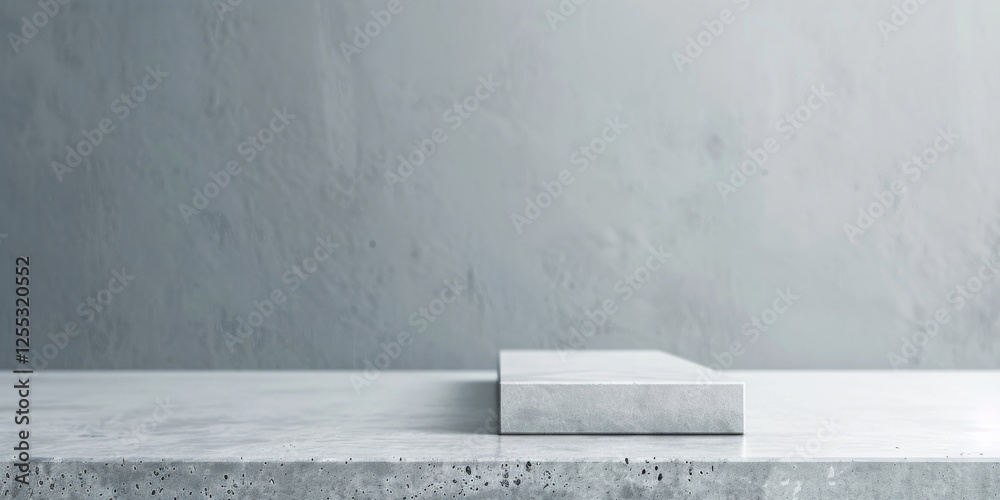 Poster A minimalistic composition with a light slate grey background, Simple forms and minimal textures, Sleek minimalist style
