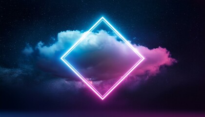 Naklejka premium 3d rendering, abstract futuristic background with neon