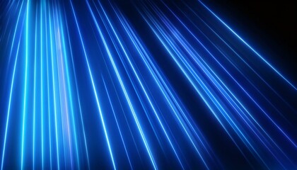 Blue neon glowing stripes abstract