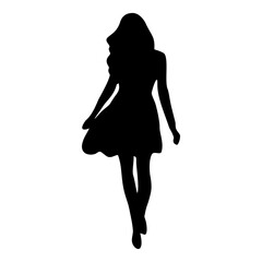 Woman girl silhouette on white background vector illustration 