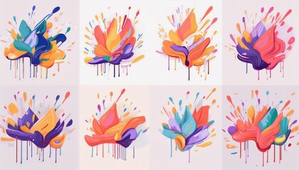 Obraz premium Colorful paint splatters