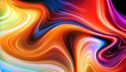 Fototapeta premium Firefly Glowing liquid color waves background
