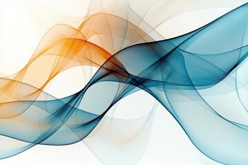 Fototapeta premium Elegant Flowing Waves in Blue and Orange Abstract Background Design
